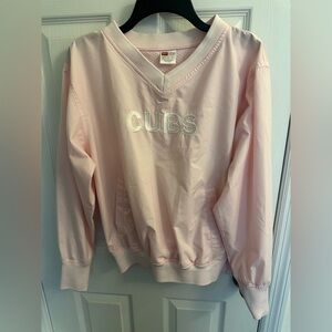 Vintage Nike Youth Sz M (8-10) Girls Chicago Cubs MLB Pullover Windbreaker Pink